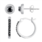 Chrystina Silver Tone Black & White Crystal Stud & Hoop Earring 2-piece Set