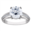 White Lotus Sterling Silver 3 1/4 Carat T.W. Lab-Created Moissanite Split Band Engagement Ring