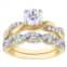 White Lotus 14k Gold Over Silver 2 Carat T.W. Lab-Created Moissanite Bridal Set Ring