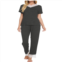 Cheibear Womens Sleepwear V-Neck with Lace Nightwear with Pants Loungewear Pajama Set
