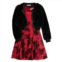 Girls 7-16 Knit Works Faux Fur Bomber Jacket & Printed Tiered Dress in Regular & Plus Size