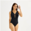Womens Freshwater Deep Plunge Strappy One-Piece Swimsuit