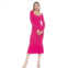 Womens ALEXIA ADMOR Reese Long Sleeve Ribbed Knit Square Neck Midi Dress