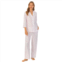 Womens Carole Hochman Cotton 3/4 Sleeve Top & Bottoms Pajama Set