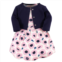 Touched by Nature Baby and Toddler Girl Organic Cotton Dress and Cardigan 2pc Set, Blossoms