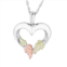 Black Hills Gold Tri-Tone Heart Pendant Necklace in Sterling Silver