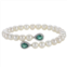PearLustre by Imperial Sterling Silver Freshwater Cultured Pearl White Topaz & Lab-Created Emerald Cuff Bracelet