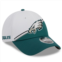Mens New Era White/Midnight Green Philadelphia Eagles 2023 Sideline 9FORTY Adjustable Hat