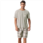Cheibear Mens Sleepwear Short Sleeve T-Shirt with Shorts Plaid Couple Pajama Sets