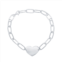 Argento Bella Heart Paperclip Chain Bracelet
