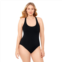 Womens S3 Swim Sculpting Ribbed Scoopneck Crossback One Piece Swimsuit