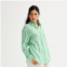 Womens Sonoma Goods For Life Oversized Linen-Blend Boyfriend Shirt