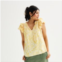 Womens Sonoma Goods For Life Femme Tie-Neck Flutter Sleeve Shirt