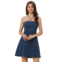 ALLEGRA K Womens Stapless Sleeveless Denim Dress Mini Dress