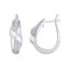 Chrystina Fine Silver Plated Crystal Baguette Crossover Hoop Earrings