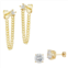 Sunkissed Sterling Cubic Zirconia Star Curb Drop & Stud Earrings Set