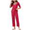 Cheibear Womens Satin Pajama Set Half Sleeve Lace Trim With Long Pants 2 Piece Sleepwear Sets