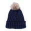 Ctm Womens Metallic Shimmer Winter Knit Lined Beanie With Pom