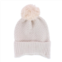 Ctm Womens Solid Knit Winter Beanie With Earflaps And Pom