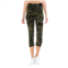 FASHNZFAB Yoga Style Banded Lined Tie Dye Printed Knit Capri Legging With High Waist.