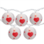 Christmas Central 10-Count White and Red Heart Paper Lantern Valentines Day Lights 8.5ft White Wire
