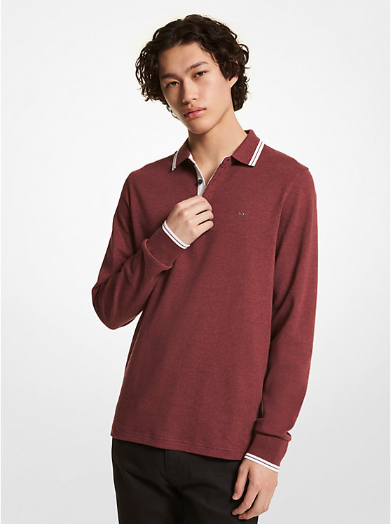 Michaelkors Greenwich Cotton Polo Long-Sleeve Shirt