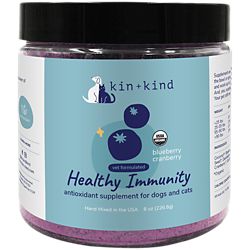 Kin+kind Organic Healthy Immunity Support for Dogs and Cats - Blueberry Cranberry (8 oz.)