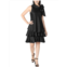 Robbie Bee womens embossed tiered mni fit & flare dress