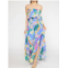 Entro away we go patterned maxi dress in blue floral