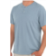 FREE FLY mens short sleeve bamboo heritage henley in blue steel