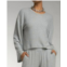 SEN lerma cropped long sleeve pullover in heather grey