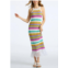 525 America lucia stripe crochet dress in cyan multi