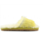 Mou ponyskin fur slide slipper in yellow/white