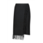 Minnie Rose cashmere fringe wrap skirt in black