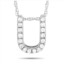 Non Branded lb exclusive 14k white gold 0.10 ct diamond initial ‘u necklace