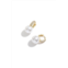 Classicharms golden pearl hoop with zirconia embellishment earrings