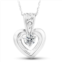 Pompeii3 1/4ct solitaire heart diamond solitaire pendant 10k white gold 17mm tall
