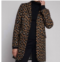 Vilagallo oxford coat in leopard knit jacquard