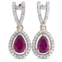 Non Branded lb exclusive 14k rose gold 0.91 ct diamond and garnet pear earrings