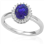Suzy Levian sterling silver created blue sapphire ring