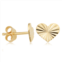 Fremada 14k yellow gold diamond-cut heart stud earrings minimalist jewelry for women