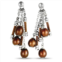 Charriol pearl stainless steel and bronze pvd brown pearls dangle push back earrings