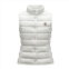 Moncler white logo-patch sleeveless padded jacket