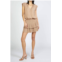 Current air zoey jacquard pleated mini dress in taupe