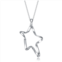 Genevive classy sterling silver star halo necklace