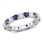 Mimi & Max 3 1/2 ct tgw created blue and created white sapphire full eternity band in sterling silver