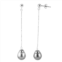Splendid Pearls dangling 9-10mm tahitian pearl silver earrings