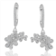 Suzy Levian sterling silver white cubic zirconia cluster flower earrings