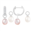 Splendid Pearls sterling silver interchangeable double pearl earrings
