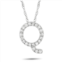 Non Branded lb exclusive 14k white gold 0.10 ct diamond initial ‘q necklace